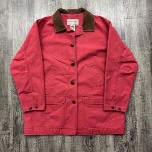 LL Bean Red Barn Coat Chore Jacket Corduroy Collar Women's 1X